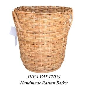 IKEA VAXTHUS Rattan Handmade Basket 12 ½x13 ¾ "